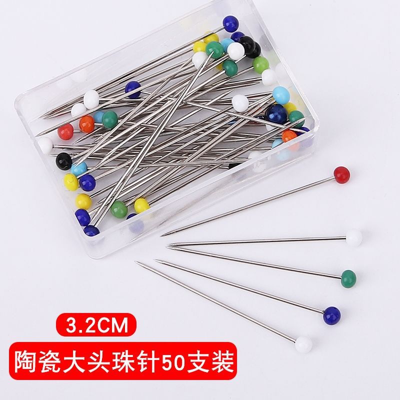 Aguja de cuentas de cerámica corte tridimensional Aguja de posicionamiento de la aguja de la perla aguja fija de acero inoxidable aguja de conformación de ropa hecha a mano