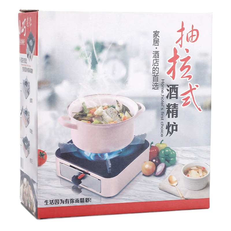 Бытовая Спиртовка из нержавеющей стали Портативная Спиртовка Вытяжного Типа Открытый отель Коммерческий Ресторан Сухой горшок на твердом спирте