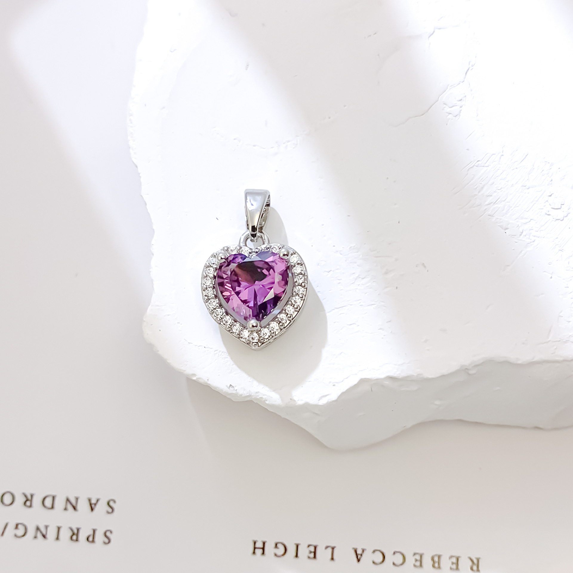 XL728 퍼플 러브 펜던트 실버