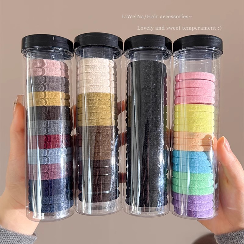 Sencilla, alta elasticidad y durabilidad, banda elástica, cabeza de bola femenina, cuerda para el cabello, no daña el cabello, cola de caballo baja, anillo para el cabello, tocado para niños