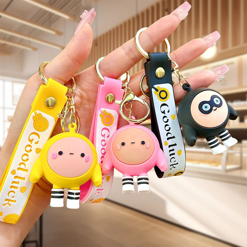 Cross-Border Hot Item Egg Party Keychain, Odorless and Non-Fading Key Pendant, Car Decoration, Street Stall Special Sale