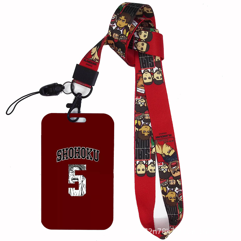 Dibujos animados japoneses slam dunk competencia nacional tarjeta de estudiante tarjeta de comida tarjeta de autobús cubierta certificado de trabajo titular de la cuerda del teléfono móvil