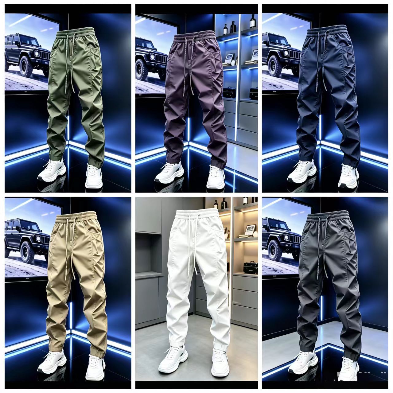 【D Bestseller】TikTok Bestseller 2026 Spring/Summer Men's Sports Windbreaker Pants, Cool Feeling Pants, Slim Fit Casual Pants for Men