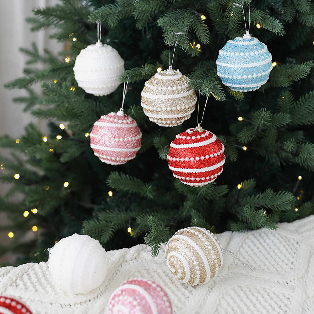 Bola de Navidad 8cm bola de espuma decoración del árbol de Navidad colgante bola colorida decoración de la ventana bola colgante decoración de Navidad se puede mezclar