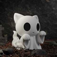国境を越えた新製品ハロウィンゴースト猫像ハロウィンゴースト猫像 3D プリント装飾品