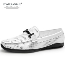 小码36 37大码45 46夏季冲孔白色头层牛皮驾车司机鞋马衔扣潮真皮