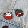 Cup, brooch, pin, cute badge for beloved, Birthday gift