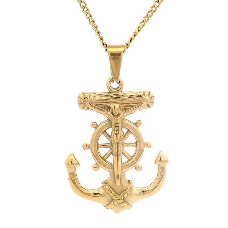 Joyas Xuping anchor de oro colgante de barco personalidad hip hop joyas de moda europea y americana colgante de acero inoxidable hombre