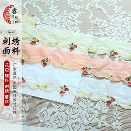 工厂现货 草莓刺绣棉布花边 DIY手工家居饰品童装裙边蕾丝辅料 宽