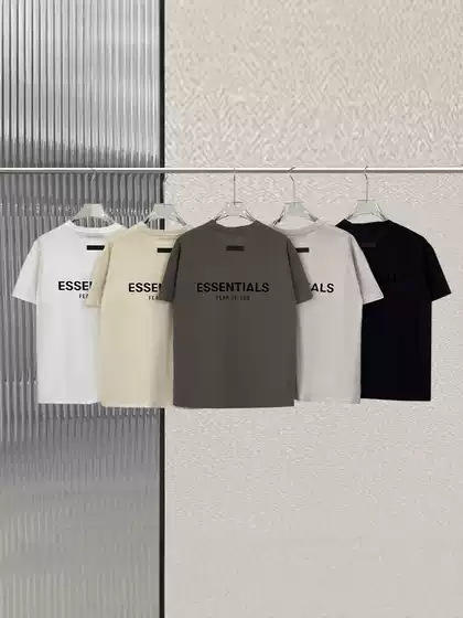 Tee Short Sleeve Front and Back Double Row Flocking 22 New Black Label High Street FOG Crew Neck Cotton Casual T-Shirt Summer Men's Trendy