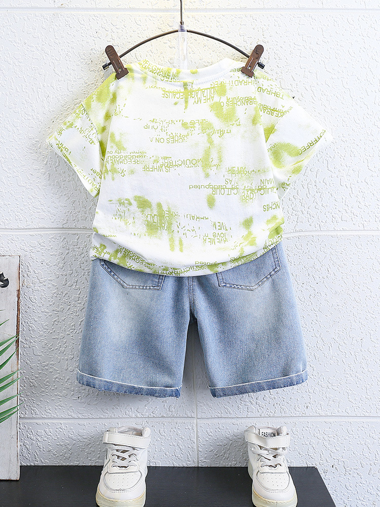 Conjunto de Verano para Niños 7148, Estilo Coreano 2026, Camiseta de Manga Corta y Pantalones, Conjunto Fresco para Bebés