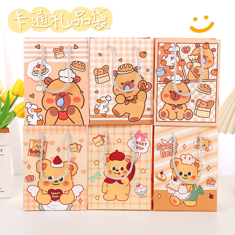 ネットの赤い漫画の縦版の贈り物の袋の中で大きいサイズのかわいい袋の衣類の収納袋の包装袋の紙袋|undefined