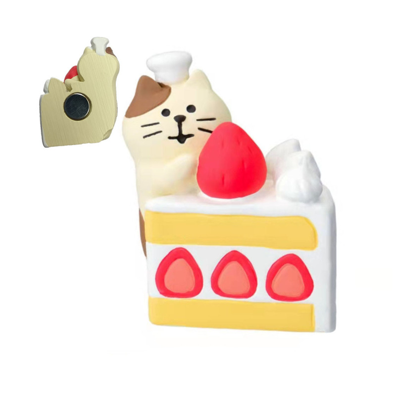 日本猫冷蔵庫マグネット DIY 磁気食品おもちゃ冷蔵庫メッセージステッカー樹脂シミュレーション食品冷蔵庫マグネット強力な吸引|undefined