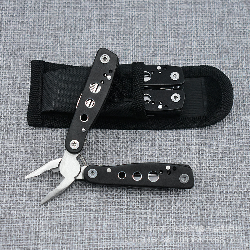 不锈钢6孔小号钳 多功能刀钳 户外便携折叠钳