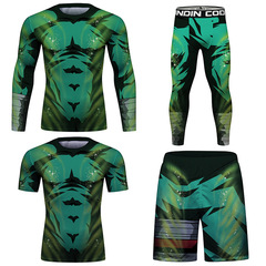 Men's Sports Set Running Suit Gym Training Quick-Dry Top Casual Outdoor Morning Run Four-Piece Set Wholesale Cross-Border