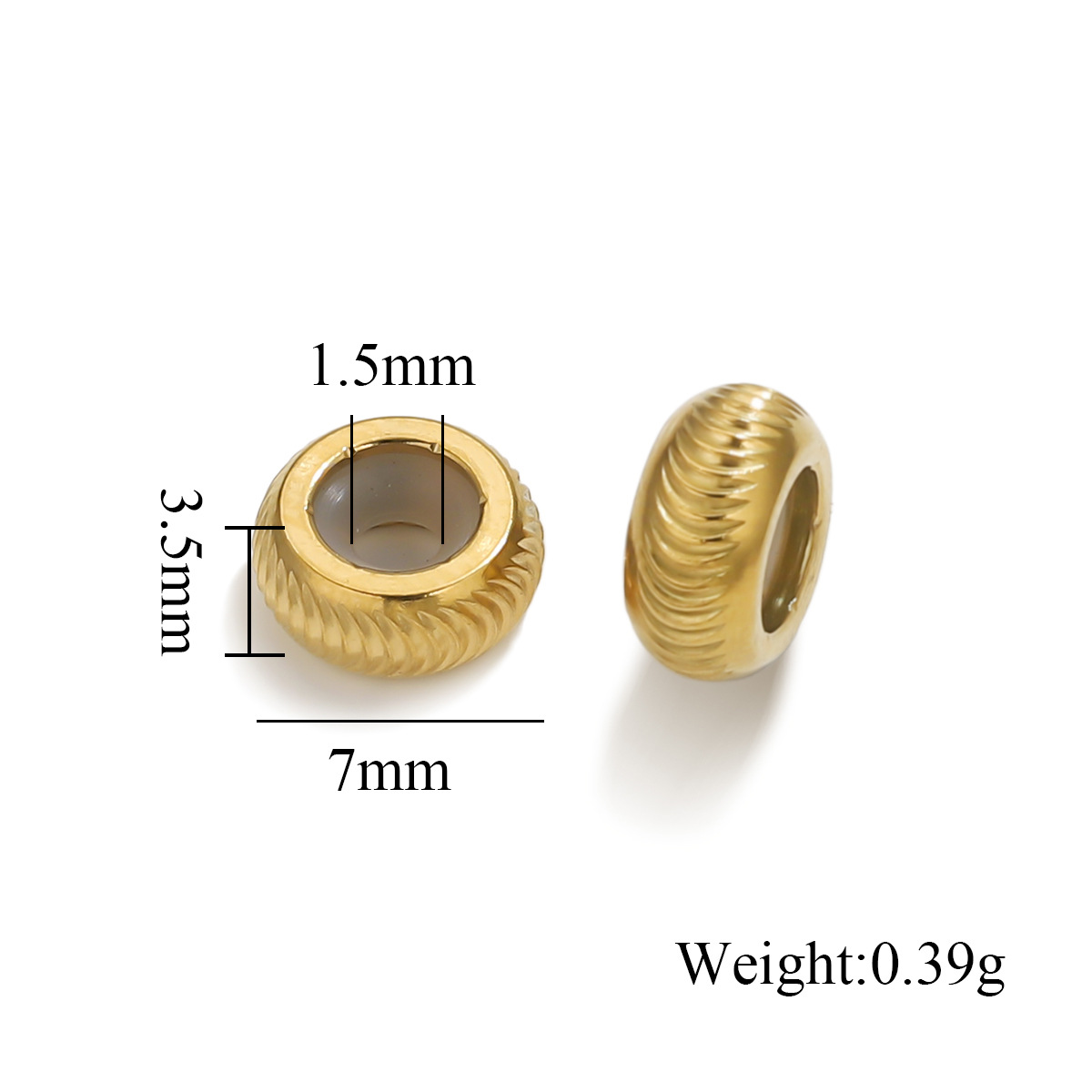 Acero inoxidable ajustable de silicona mano collar de cuentas sueltas joyas de pulsera de oro DIY color retainer joyas al por mayor