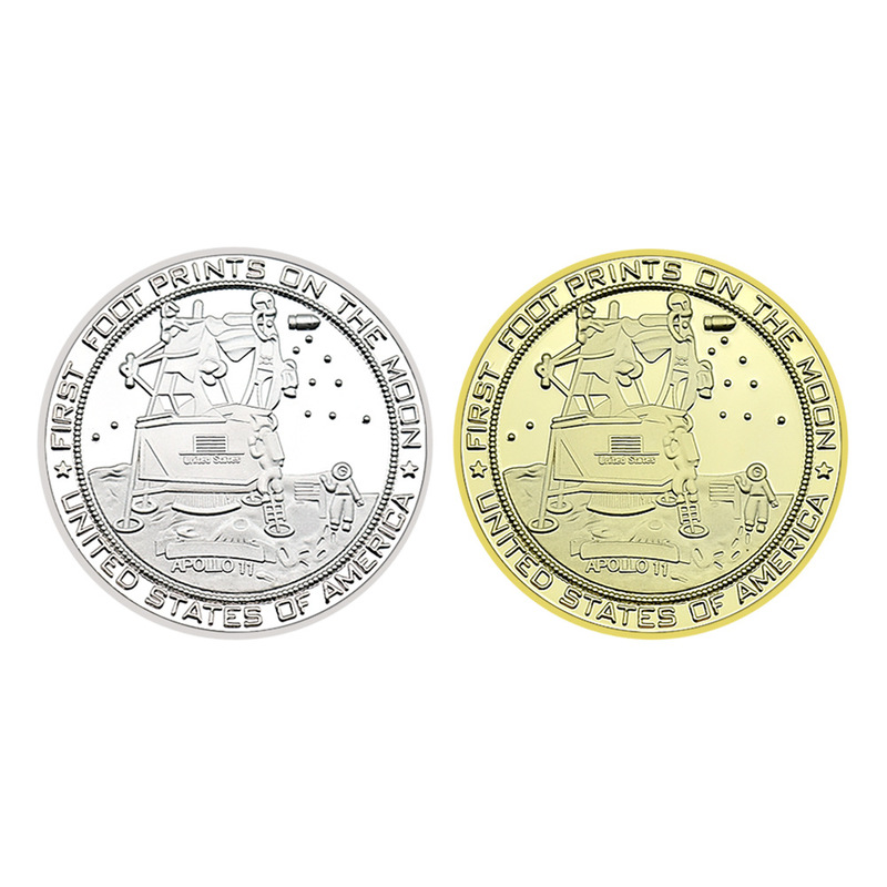 Apollo 11 Program Commemorative Coins Aerospace Commemorative Metal Medals Collection