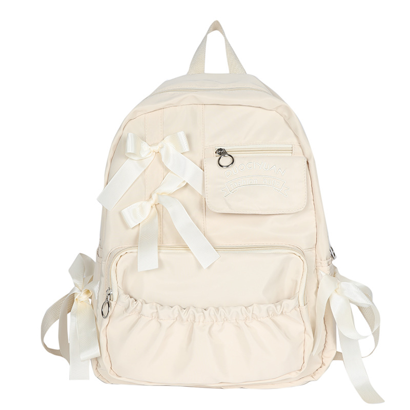 Bolsa escolar de estudiantes universitarios de gran capacidad de mujeres, mochila de la escuela secundaria de color sólido, mochila universitaria