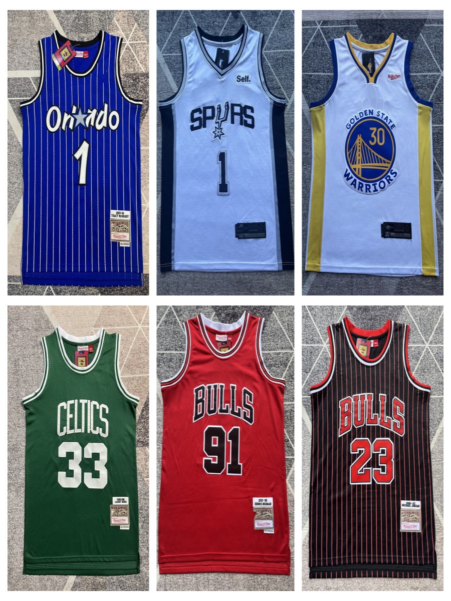 Cross-border wholesale jerseys, embroidered loose-fitting large-size basketball sportswear, Bucks, Celtics, Lakers, Bulls basketball