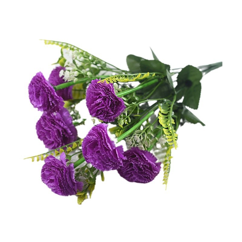 7 flores de claveles simuladas regalo del día de la madre del día del maestro decoración de bodas para el hogar props de disparo flores falsas