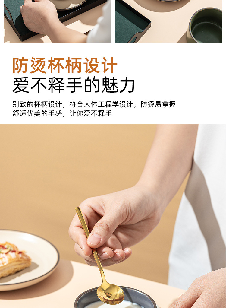 哑光色釉陶瓷咖啡杯碟批发