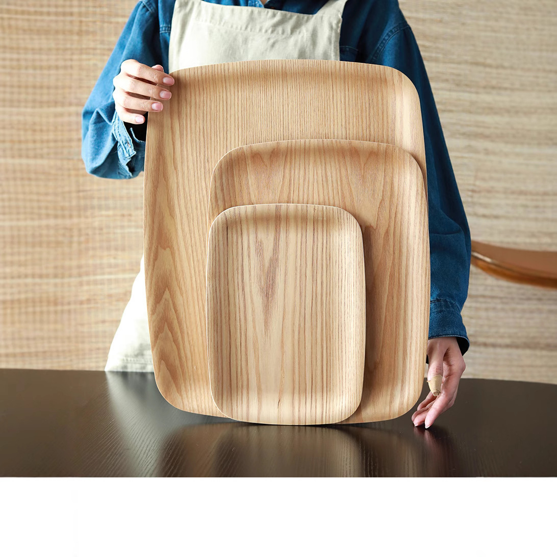 Paleta rectangular de sauce de agua, bandeja de estilo japonés personalizada, bandeja de madera de punto oeste, bandeja de madera personalizada, panadería