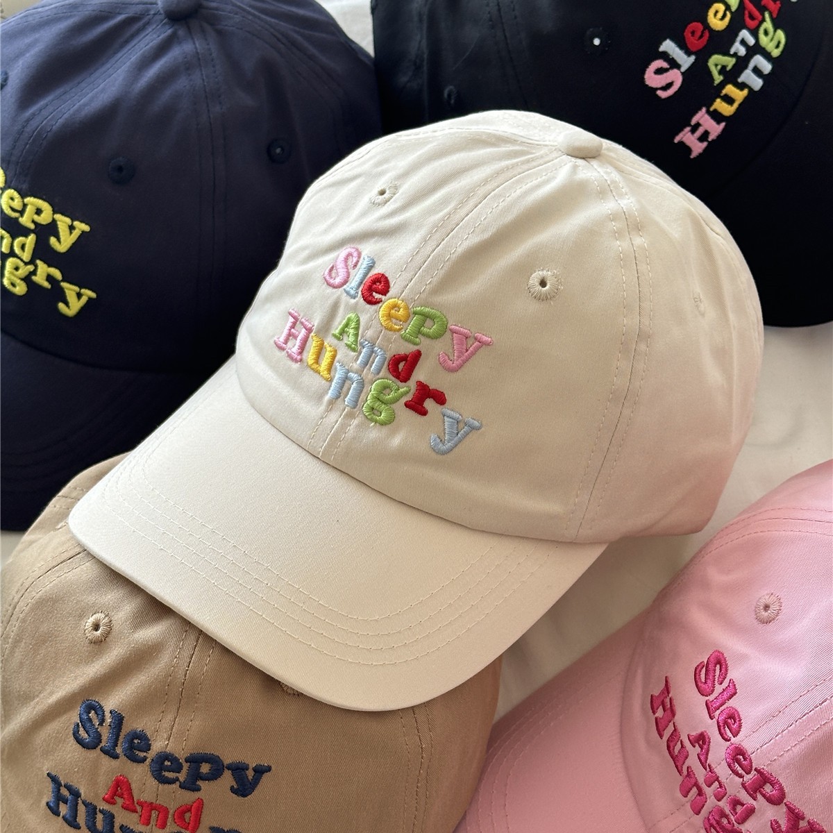 春日氣息ins~夏季日系甜美女情侶棒球帽遮陽字母逛街學生鴨舌帽潮