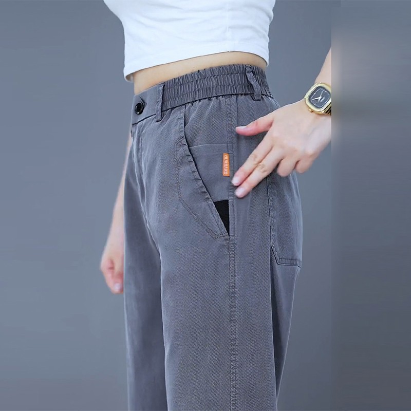 Lyocell Tencel Casual Pants for Men, New Summer Thin Straight-Leg Drapey Wide-Leg Pants, Loose Sports Ice Silk Long Pants