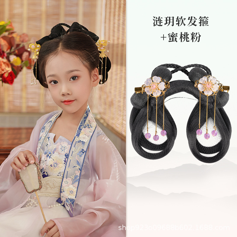 Lianyue 부드러운 헤어 밴드 꿀 복숭아 파우더 헤어 액세서리 쌍