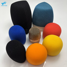会议采访彩色植绒话筒海绵套 麦克风咪棉套 电视台平头长海绵咪罩