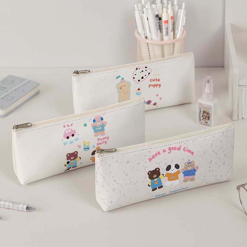 Nuevo estilo coreano de estilo de la chica creativo lindos bolsas de lápiz rojas de dibujos animados caja de papelería de estudiantes caja de lápiz