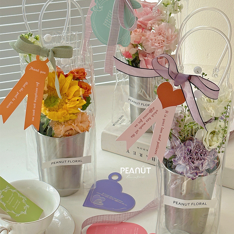 Creativo de mano de la taza de la flor de la celebridad Internet despertar cubo pequeño florero bricolaje arreglo floral cubo material de embalaje