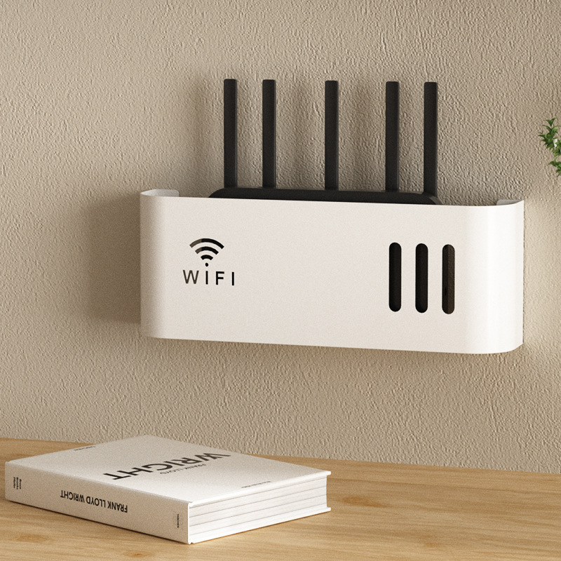 ルーターwifi収納ボックスラック壁掛け式穴なしリビングルーム壁セットトップボックス回線整理スタンド|undefined