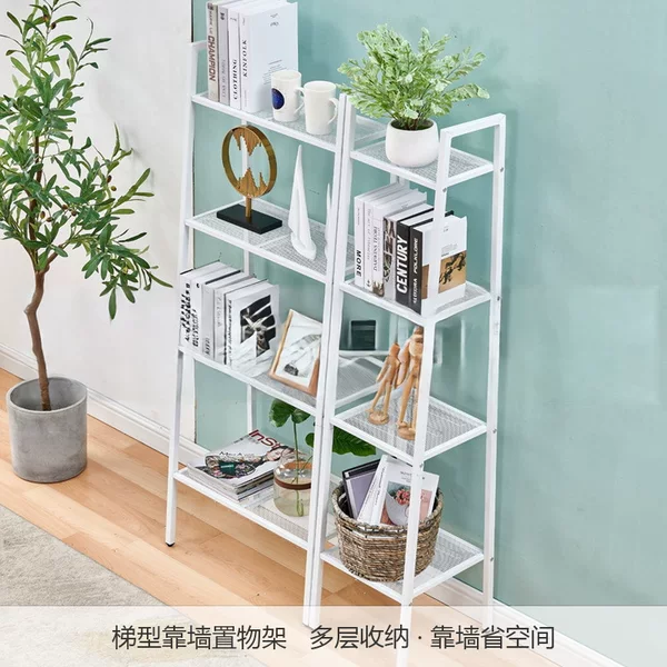 Storage Rack Kitchen Multi-Layer Shelf Floor-Standing Wrought Iron Bookshelf Floor-Mounted Storage Rack Balcony Living Room Flower Rack Snacks