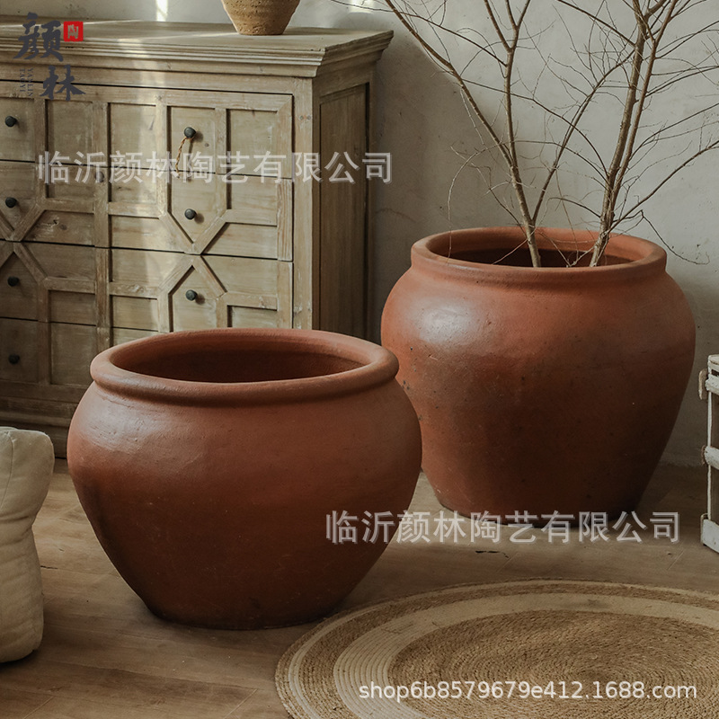 Árboles de plantación gran maceta de árboles de plantación gran maceta de árboles de plantación popular retro maceta de cerámica hecha a mano hotel paisaje maceta de árboles
