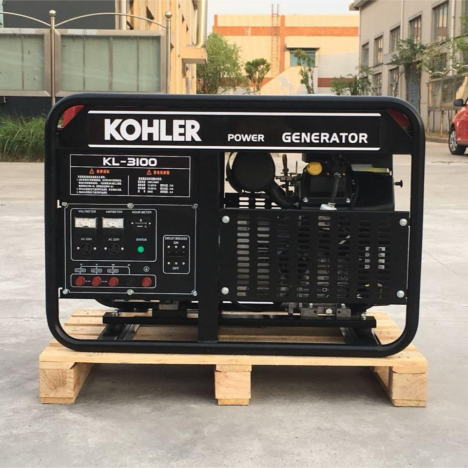10KW科勒品牌 KL-1110电启动空冷 移动式开架汽油发电机组