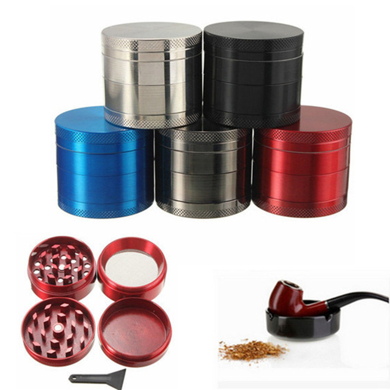 Cross-Border 40mm Zinc Alloy Metal Tobacco Grinder, 4-Layer Grinder for Crushing Tobacco, Smoking Accessories