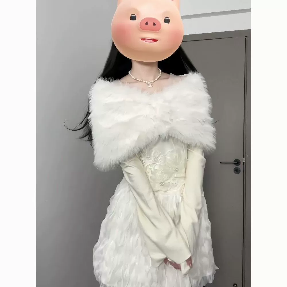 День рождения Принцесса Короткая юбка Подарочная юбка Чувство Осень Зимняя Леди Новый плюшевый Шаль Набор