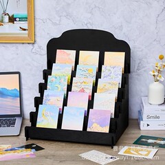 クロスボーダー木製グリーティングカード展示棚階段式カード収納整理棚カウンター多層はがき棚