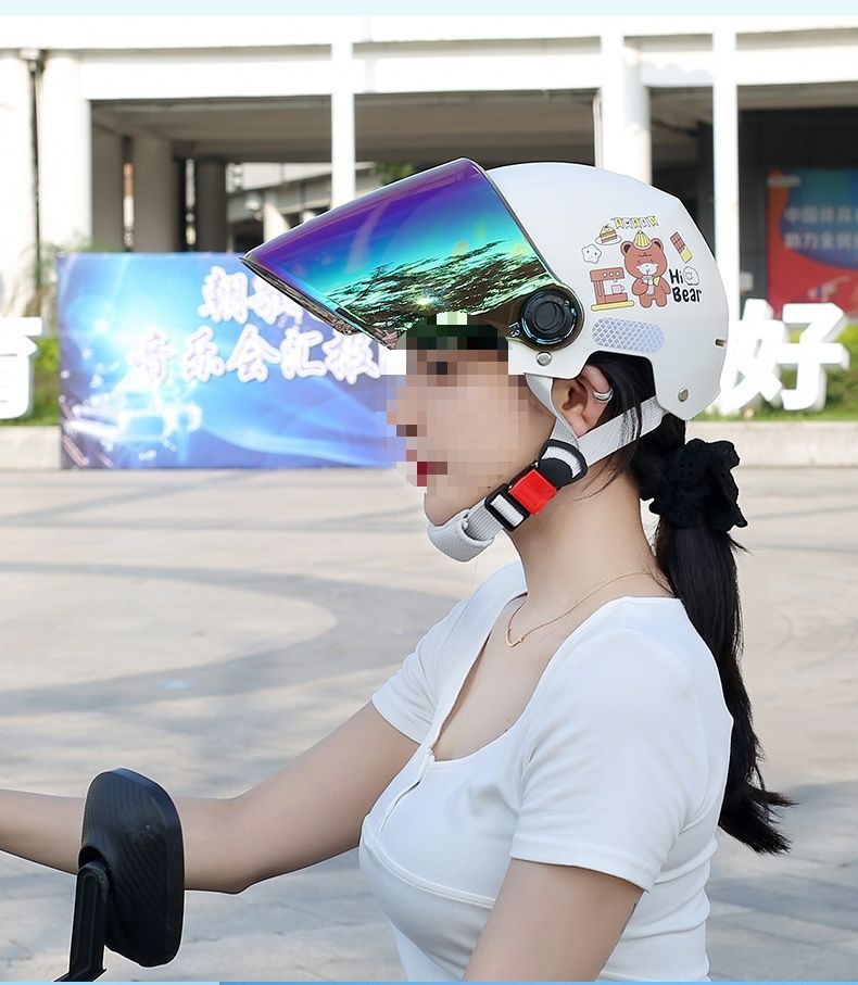 3C Certified Electric Motorcycle Helmet - Breathable Sunscreen Half Helmet