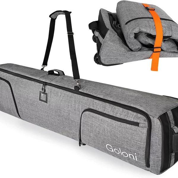 Goloni Large 205 Double Snowboard Bag with Wheels, Ski Bag Storage Bag, Foldable Storage Bag for Airline Travel