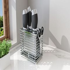 Kitchen knife holder shelf 304 stainless steel wall-mounted knife stand home tabletop vegetable knife chopstick storage rack