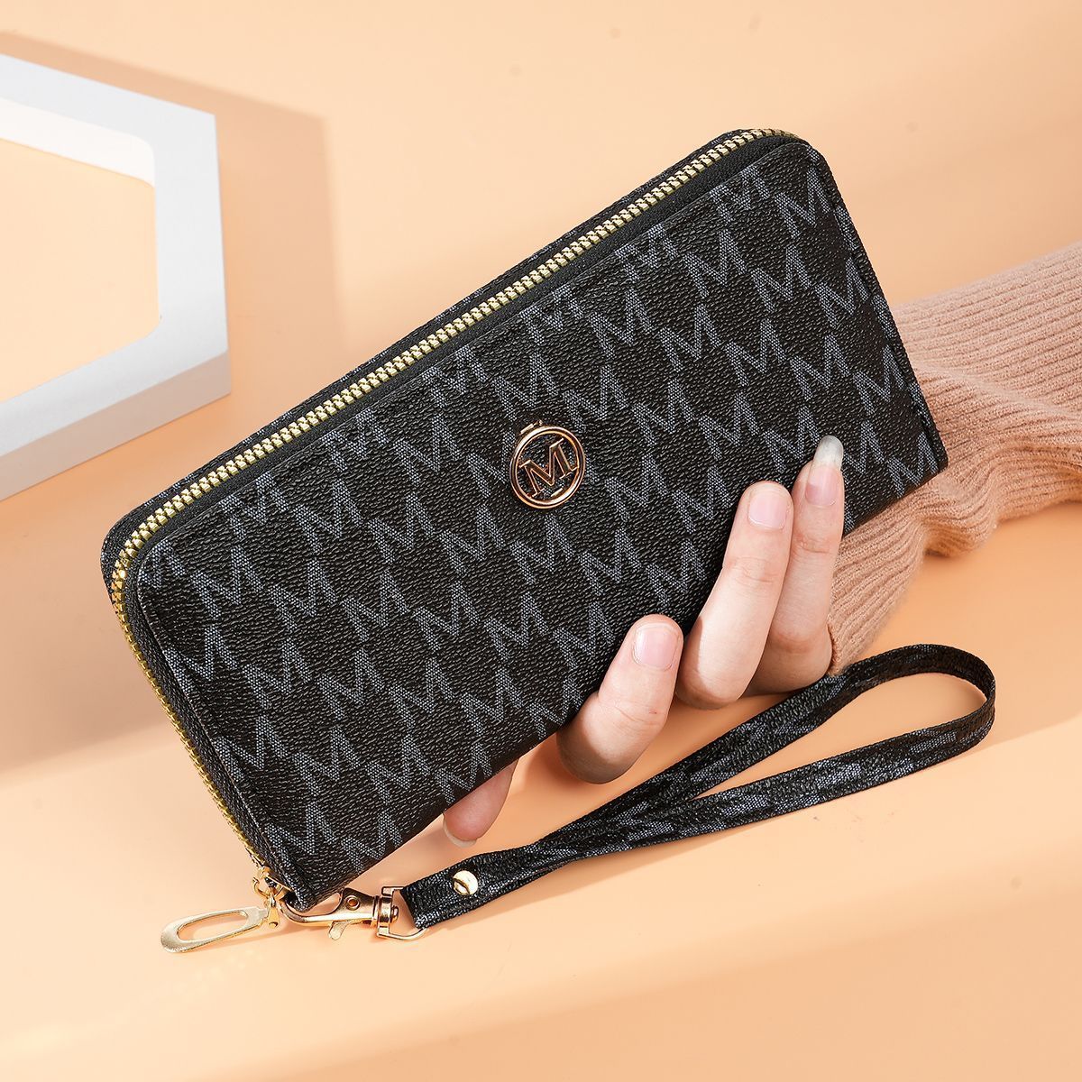 New printed coin purse for women, stylish and elegant, vintage casual trendy wallet with multiple card slots, handbag