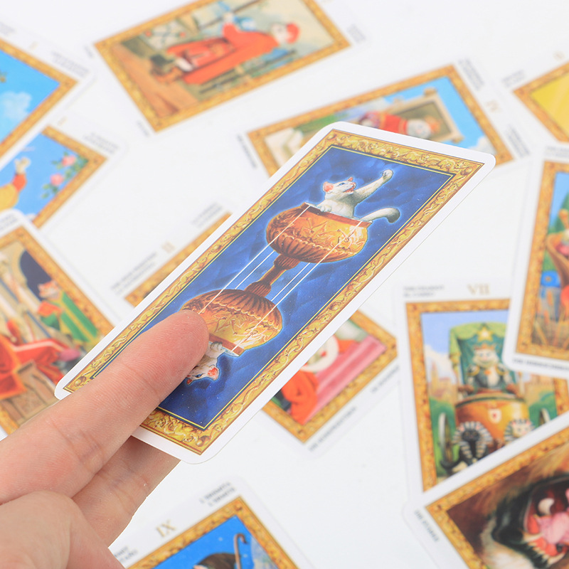 Cross-Border Hot Item White Cat Tarot Oracle Board Game Cards_voghion.com