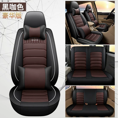 15 full leather seven-seat special Modelə uyğun (Original) oturacaq örtükləri - cys-c-15-black-coffee-color-seven-seat-luxury-version-one-piece-11