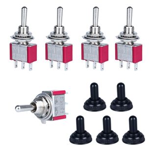 DMWD 5-piece mini momentary toggle switch 3-pin 3-position SPDT (on)-off (on) micro toggle