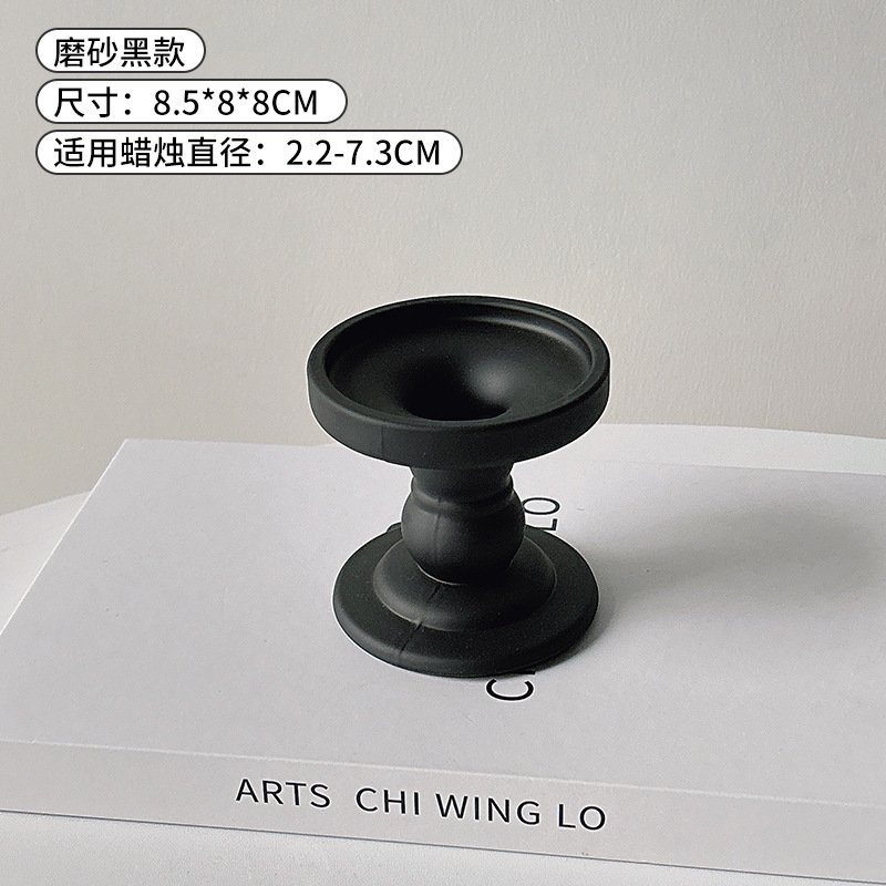 デスクトップ装飾品、家の装飾、ハイエンドの軽い豪華な雰囲気のガラスキャンドルホルダー、ヨーロッパのレトロなローマ柱キャンドルホルダー|undefined