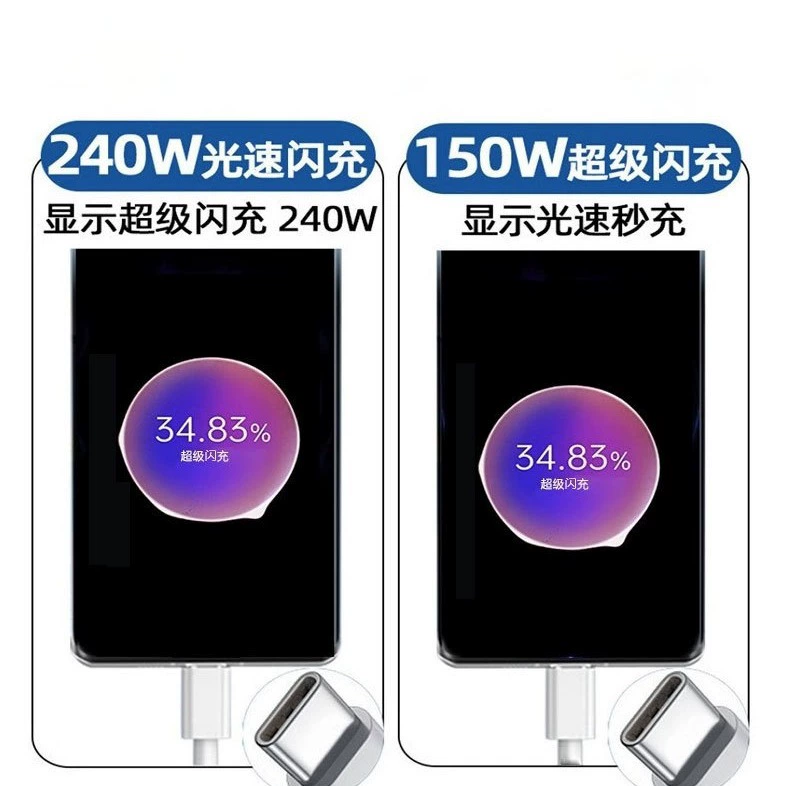 Сет сверхскоростной зарядки (GT5 Neo5) 150W/240W, USB‑C кабели C→C 1/1.5/2 м
