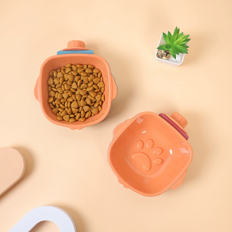 Кошачья миска для домашних животных поставляет еду пластиковая одинарная чаша для питья висит таз для кошек фиксированная подвесная клетка собачья миска оптом