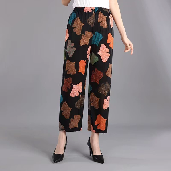 1993#Ginkgo flower nine-point pants